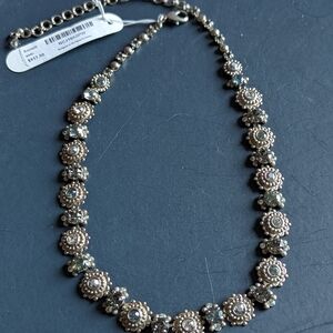 Sorrelli Silver Swarovski Crystal Floral Necklace